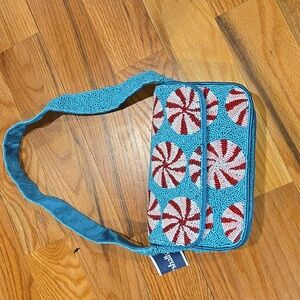 NWT RACHEL ZOE Beaded Peppermint Design Handbag Set